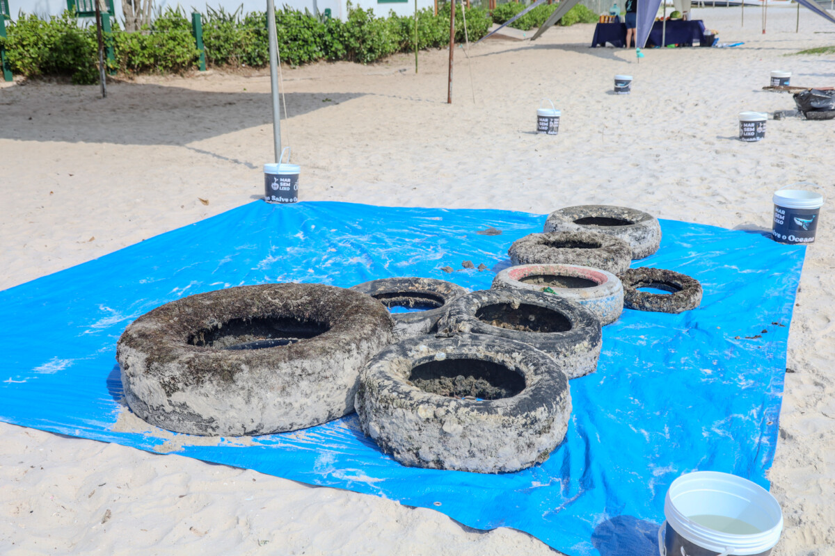 Mutirão retira mais de 160 pneus do fundo do Canal do Itajuru na Praia da Passagem (6)