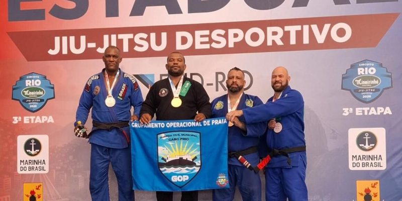 Guarda civil de Cabo Frio conquista medalha de ouro em Campeonato Estadual de Jiu-jitsu