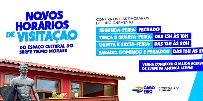 Novos horários de vistação Espaço Cultural do Surfe